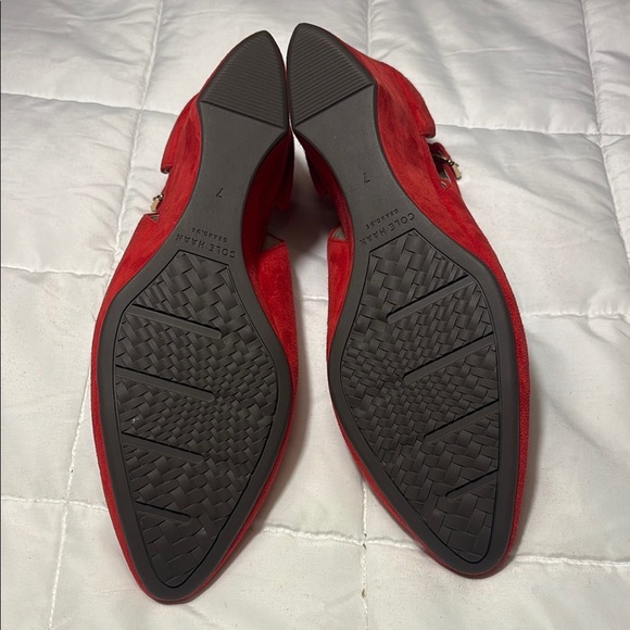 Cole Haan Red Suede (Leather) Lacey Wedge Heels - Picture 4 of 8